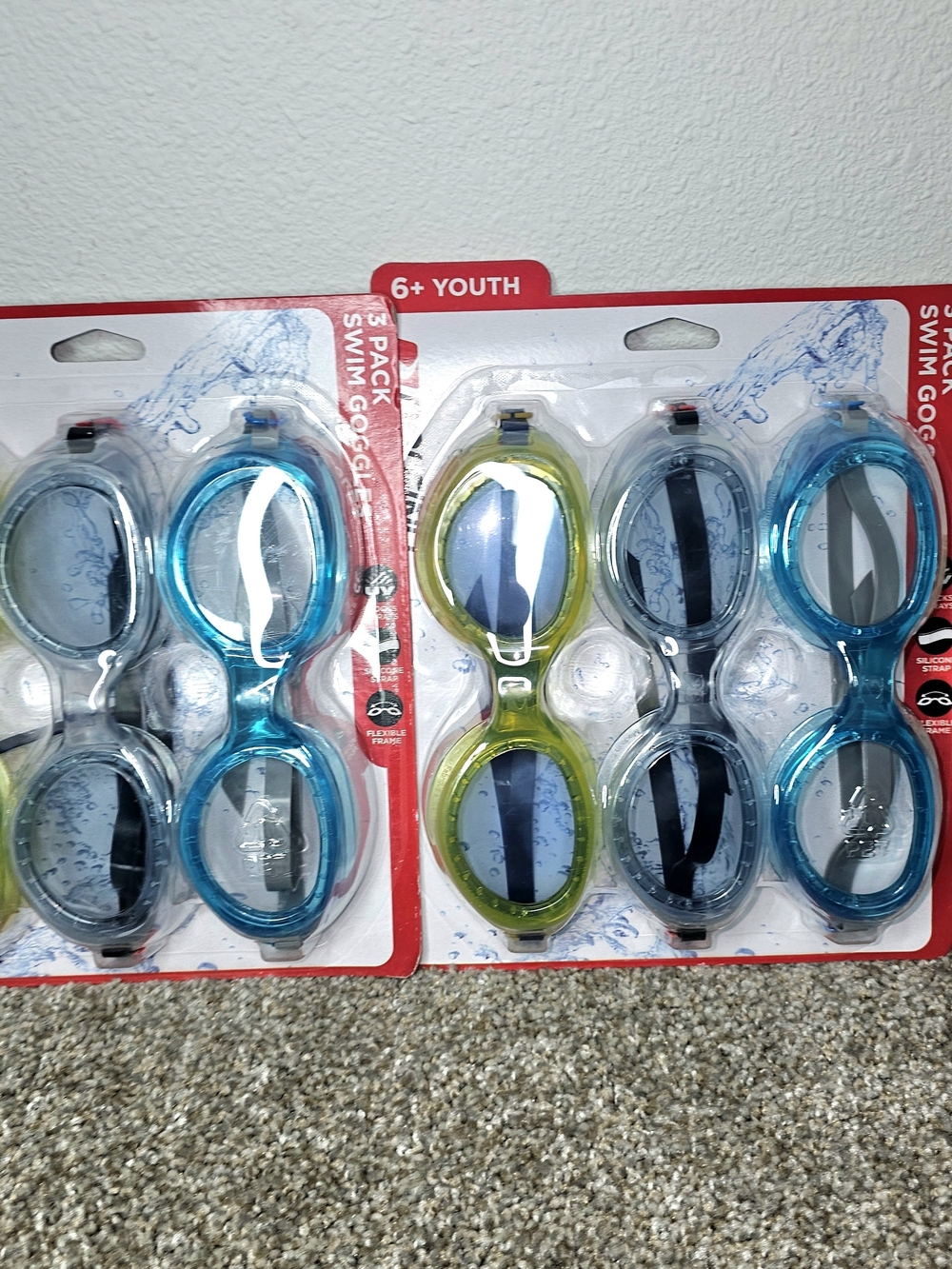 Youth Swim Goggles Pack - Blue & Green Lenses